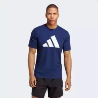 Футболка adidas, размер 2XL, синий, белый