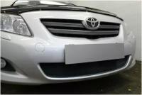 Защитная сетка радиатора черная Toyota Corolla (2006-2010) E150 до рестайлинг / съемная решетка на бампер Тойота Королла