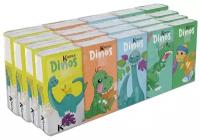 Бумажные платочки "Динозавры" с рисунком, 4 слоя, 20 пачек х 9 листов, 21х21 см