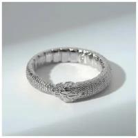 Кольцо "Змея" уроборос, цвет серебро, безразмерное