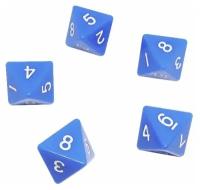 Восьмигранный кубик (D8), 5 шт, синий (для DnD (ДнД), Pathfinder, настольных, трансформационных игр, обучению детей счету)