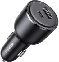 Автомобильное зарядное устройство UGREEN CD239 (90645) USB-C PD+USB-A 63W Fast Car Charger без кабеля. Цвет: черный