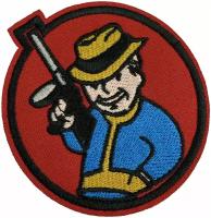 Нашивка, шеврон, патч (patch) Волт-Бой Гангстер Vault Boy Gangster, размер 8*8 см, 1 шт