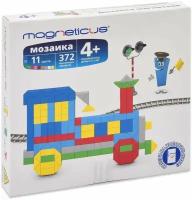 Детская мягкая магнитная мозаика "Поезд" и "Пряничный дом" для детей, 372 элемента, 11 цветов, Magneticus