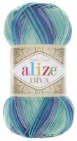 Пряжа Alize Diva Batik (Дива Батик) 1767 бирюза-синий-мята 100% микрофибра, 100 гр, 350 м, 1 шт