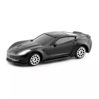 Машина металлическая RMZ City 1:64 Chevrolet Corvette C7, без механизмов, цвет черный матовый, 9*4,2*4 см (344033SM)