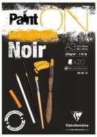 Clairefontaine Склейка для смешанных техник "Paint'ON Noir", 20л, A3, 250г/м2, черная sela25