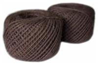 Веревка джутовая, джутовый шпагат для рукоделия (вязания, макраме) и декора цветной темно-коричневый 2 мм, 2 клубка - 50 м, 100% джут, шнур