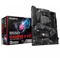 Материнская плата Gigabyte B550 GAMING X V2, Socket AM4, AMD B550, 4xDDR4-3200, DVI-D+HDMI, 2xPCI-Ex16, 3xPCI-Ex1, 4xSATA3(RAID 0/1/10), 2xM.2, 8 Ch Audio, 1xGLan, (2+4)xUSB2.0, (4+2)xUSB3.2, 1xPS/2, ATX, RTL