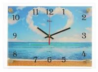 Часы настенные, серия-Море, "Сердце из облаков" 25x35 см