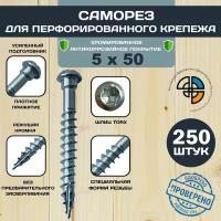 Саморез HIMTEX для перфорированного крепежа 5*50, TORX20, саморез по дереву