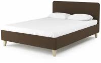 Кровать Salotti Сканди 140, рогожка, ткань Шифт, коричневый, 206х144х90 см