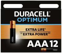 Duracell Батарейка LR03 12BL Alkaline LR03 Optimum AAA 12шт