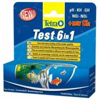 Tetra Test 6 в 1 полоски для пресной воды GH/KH/NO2/NO3/pH/Cl