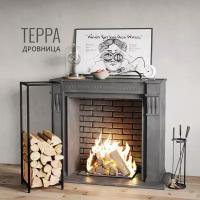 Дровница TEPPA loft металлическая, кованная для дров, черная, 40х40х120 см, Гростат
