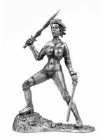Девушка воин. Фэнтези. Оловянная коллекционная фигурка. Размер 65 мм