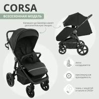 Коляска прогулочная Indigo CORSA всесезонная, складная, черный