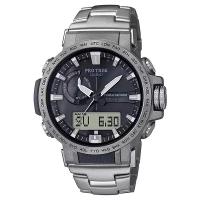 Наручные часы CASIO Pro Trek PRW-60T-7A, кварцевые, будильник, хронограф, термометр, барометр, компас, альтиметр, секундомер, таймер обратного отсчета, морозоустойчивость, водонепроницаемые, противоударные, индикатор запаса хода, подсветка стрелок, подсветка дисплея