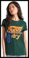 Базовая футболка с принтом, SuperDry, артикул: W1010421A, Цвет 27E Enamel Green, Размер 14