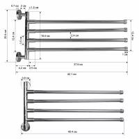 Держатель для полотенец поворотный полотенцедержатель хром 04.CS-901 Аквалиния