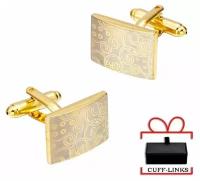 Запонки Классика Узоры Золотые CUFF-LINKS