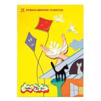 Цветная бумага Голуби Каляка-Маляка, A4, 10 л., 10 цв. 10 л., разноцветный