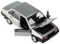 Технопарк Машина "LADA 21099" 18,5 см, металлическая, коллекционная, свет-звук, двери, капот, багажник открываются, инерционная, серебристая
