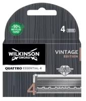 Wilkinson Sword QUATTRO VINTAGE / Сменные лезвия для станка Quattro ( 4 шт.)