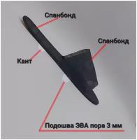 Тапочки одноразовые с открытым мысом, цвет: черный, размер 39-44, подошва ЭВА антискользящая 3 мм, 1 пара в индивидуальной упаковке