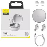 Беспроводные наушники TWS BASEUS Encok True WM01, Bluetooth, белый