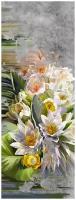 Фотообои HARMONY Decor Цветы на фактурной стене Кувшинки и лилии, 100 x 270 см