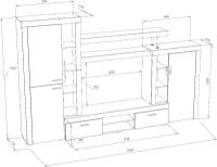 Стенка для гостиной Монтана СТ-1 (Мартин) Atelier/Белый глянец