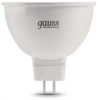 Лампа светодиодная LED Gauss Elementary MR16 Софит, GU5.3, 11 Вт, 3000 K, теплый белый свет