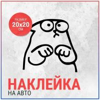 Наклейка на авто 20х20 Кот Саймон просящий