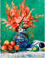 Картина по номерам Белоснежка "Ренуар. Натюрморт с цветами и фруктами" / Раскраска / Холст на подрамнике 30х40 см