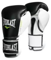 Перчатки тренировочные Everlast Powerlock 12oz черные/белые/зеленые