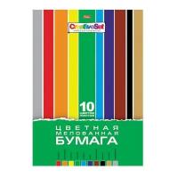 Цветная бумага CreativeSet Hatber, A4, 10 л., 10 цв. 10 л