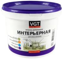 Краска интерьерная VGT, краска акриловая белоснежная, краска для стен и потолков 3 кг