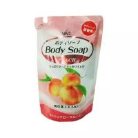 Крем-мыло для тела Wins Body Soap Peach с богатым ароматом персика в мягкой упаковке, NIHON 400 мл