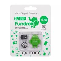 Карта памяти Qumo microSDHC class 10 + Fundroid USB Card Reader