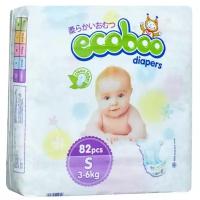 ECOBOO подгузники S (3-6 кг) 82 шт