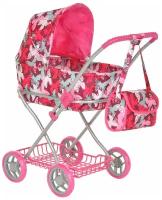 Кукольная коляска PITUSO "Бабочки" Pink/Розовый (68.5*40*80)