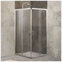 Душевой уголок BelBagno Unique 90x90 UNIQUE-A-2-75/90-P-Cr стекло рифленое, профиль хром, без поддона