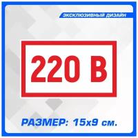 Наклейка информационная Напряжение 220В 15х9 см