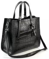 Женская кожаная сумка под крокодила 8800-220 Блек (119950)