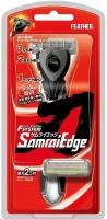 Бритва мужская Feather Мужской бритвенный станок с тройным лезвием "Samrai Edge" с 2 сменнымии кассетами Япония / Станок для бритья мужской