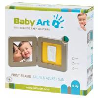 Baby Art Creative baby souvenirs - Print frame taupe and azure/sun (34120096)