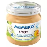 Пюре МАМАКО яблоко с персиком и козьим творожком (с 6 месяцев) 80 г, 6 шт