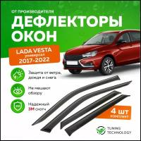 Дефлекторы боковых окон Лада Веста (Lada Vesta) 2017-2022 универсал, ветровики на двери автомобиля, ТТ