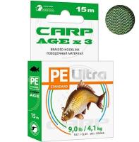 Поводочный материал AQUA CARP AGEx3 Ил/Глина 15m 4,1kg/9,0lb